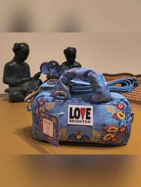 ​Brighton Bandana ❤️ Crossbody Bag - Britney Drumheller Blue Paisley Floral Mini